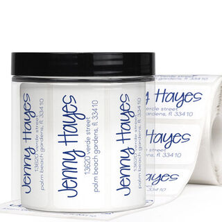 Large Hayes Rectangle Address Labels in a Jar